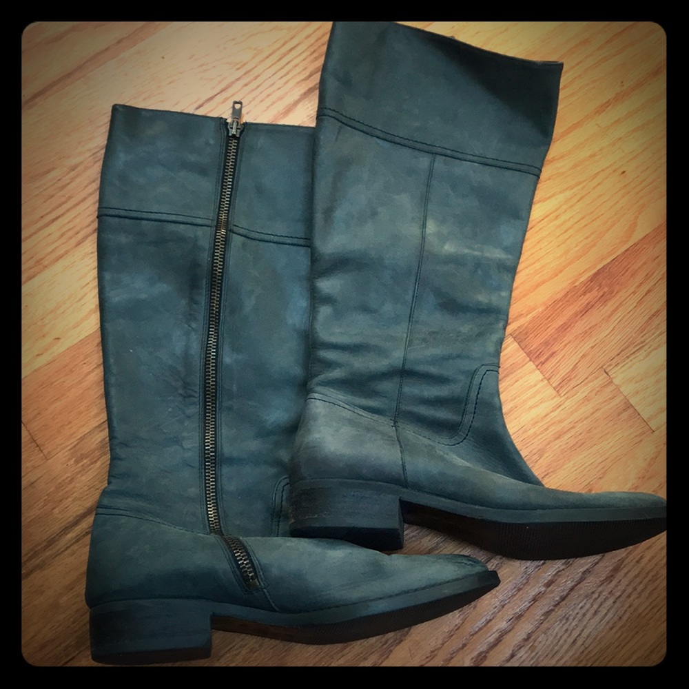 J.Crew gray leather boots size 6.5